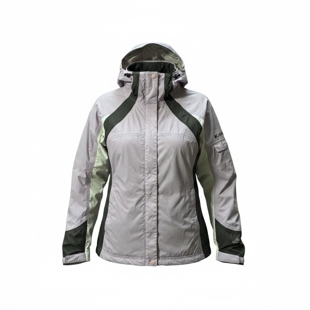 Columbia Rain Jacket Womens XL Lavender Omni-Tech Waterproof Gorpcore Hiking